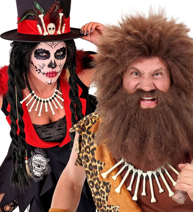 Kette mit Kunststoffknochen als Fasnacht-Accessoire
