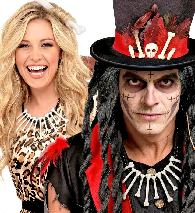 Kette mit Kunststoffknochen als Fasnacht-Accessoire