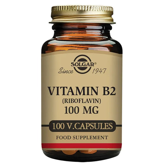 SOLGAR Vitamin B2 Riboflavin 100 mg 100 Kapseln Nahrungsergänzung Kosmetik