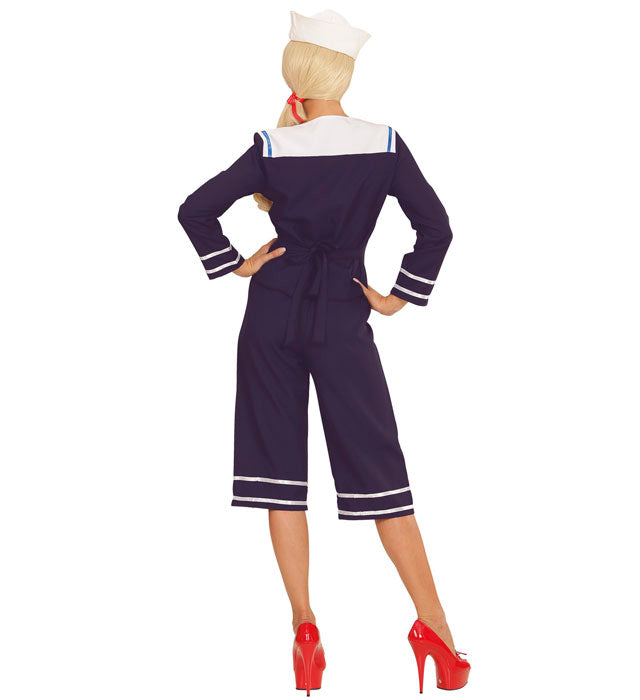 50er Jahre Pin Up Sailor Girl Kostüm mit Oberteil, Hose und Matrosenmütze