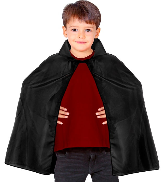 Schwarzer Umhang für Kinder, 60 cm lang, ideal für Fasnacht und Halloween
