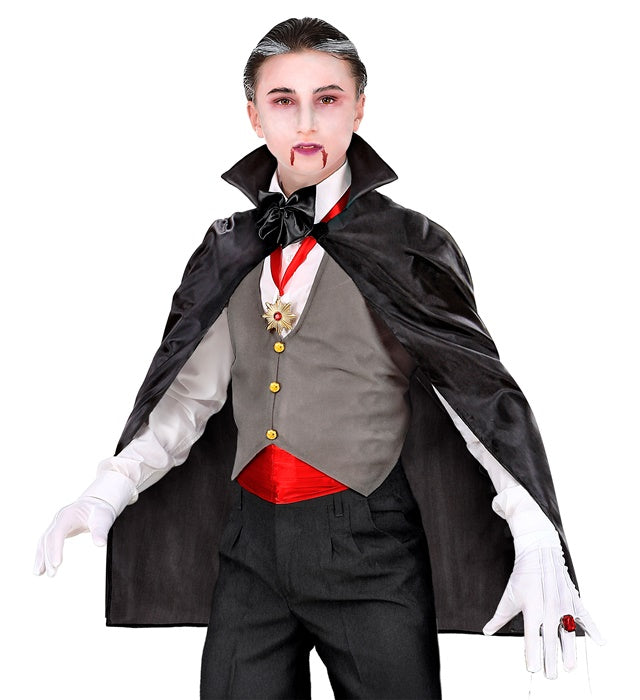 Schwarzer Umhang für Kinder, 60 cm lang, ideal für Fasnacht und Halloween