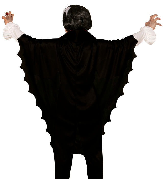 Schwarzer Vampir-Umhang 60 cm Länge für Fasnacht und Halloween