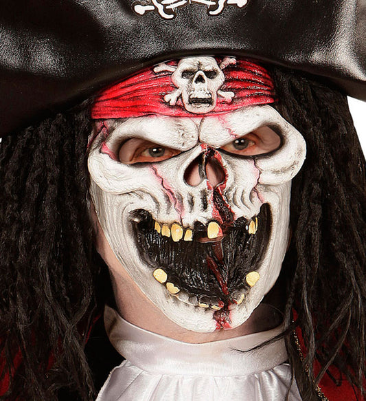 Halbmaske Geisterschiffpirat für Kinder mit gruseligem Piratendesign