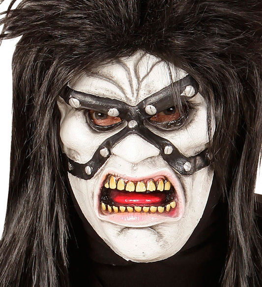 Halbmaske Rocker/Henker schwarz für Fasnacht und Karneval