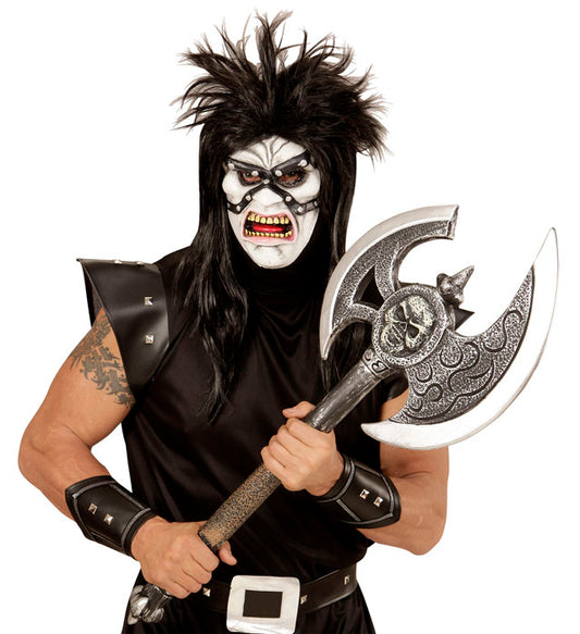 Halbmaske Rocker/Henker schwarz für Fasnacht und Karneval