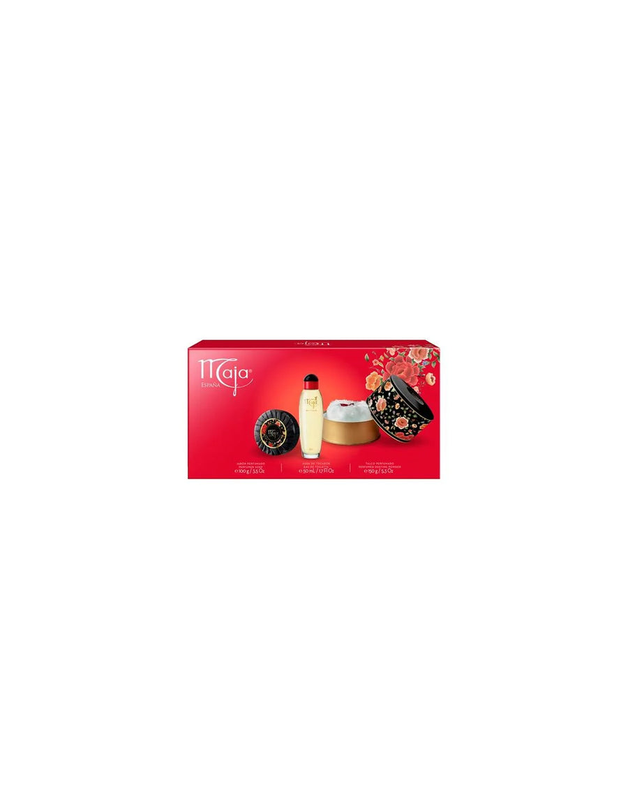 MAJA Geschenkset mit Eau de Toilette Spray 50 ml, Körperpuder 150 g und Seife 100 g