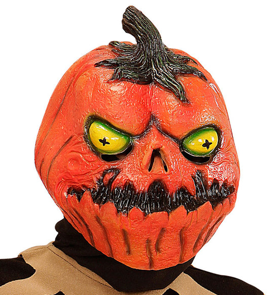 Kinder Horrorkürbis Maske mit Haaren für Halloween Kostüm