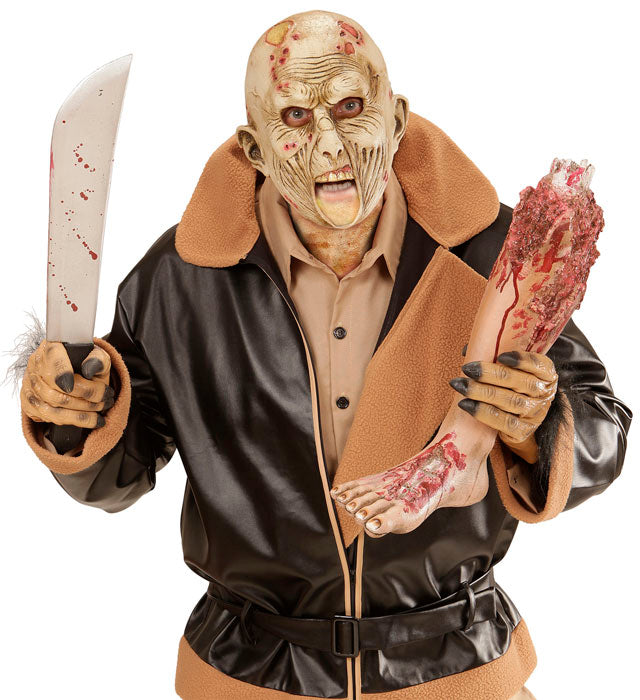 3/4 Zombie-Maske mit offenem Mund für Halloween und Fasnacht