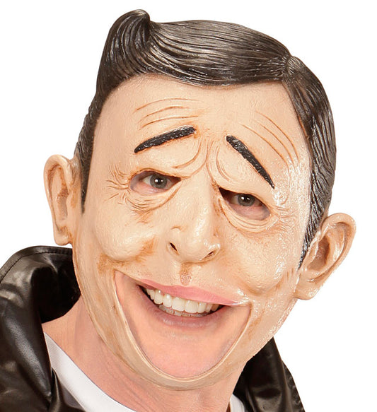 3/4 Maske Greaser mit offenem Mund in Retro-Stil für Fasnacht