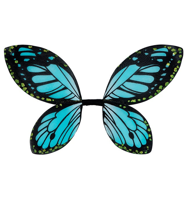 Schwarze Schmetterlingsflügel mit blauen Akzenten für Kinder, 66x38 cm