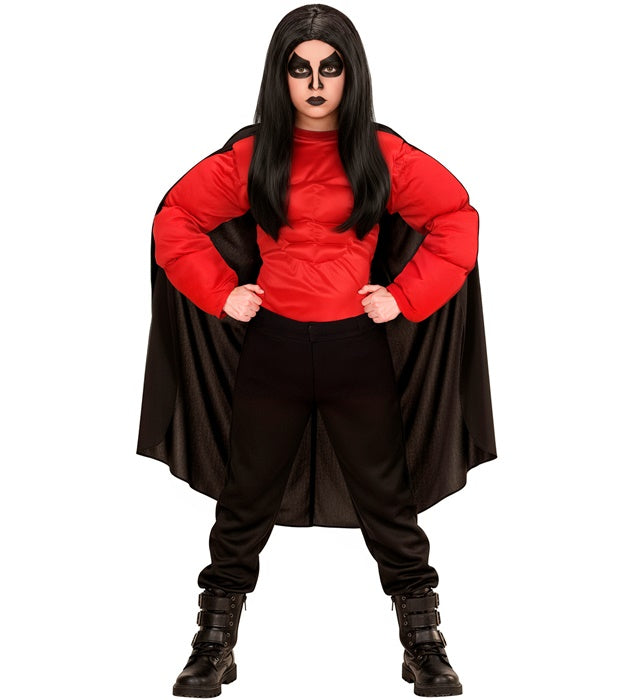 Teufel Muskelshirt mit Umhang Kostüm für Fasnacht und Karneval