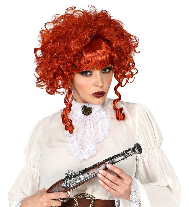 Viktorianische Steampunk-Perücke mit Locken und Volumen in Box für Fasnacht