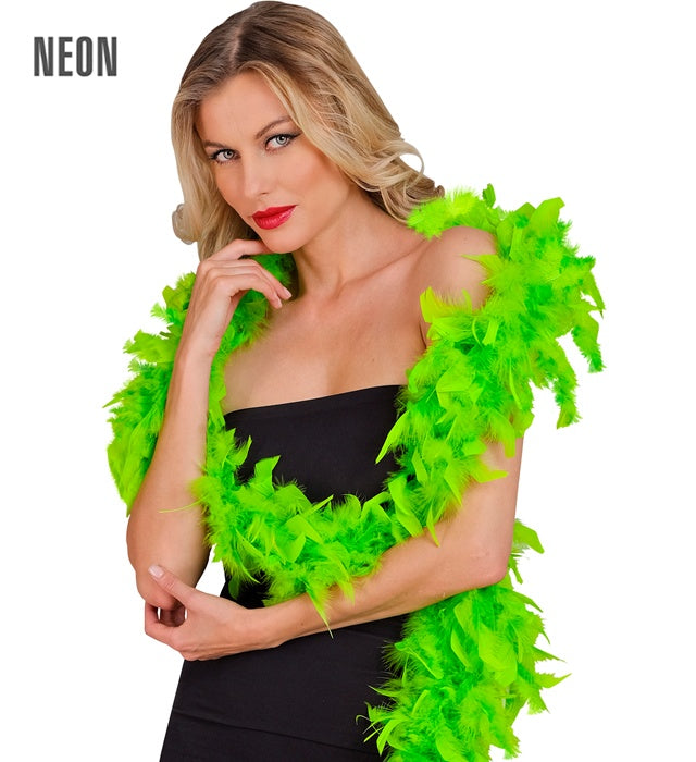 Neon grüne Federboa 1,80 m als auffälliges Kostüm-Accessoire