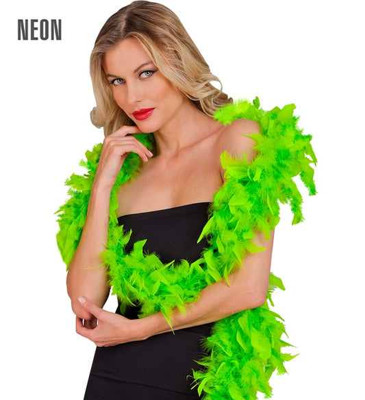 Neon grüne Federboa 1,80 m als auffälliges Kostüm-Accessoire