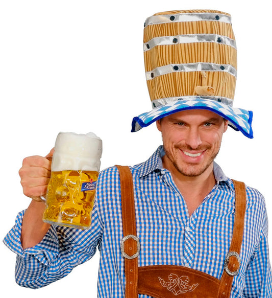 Bierfass Hut als lustiges Fasnacht Kostümzubehör