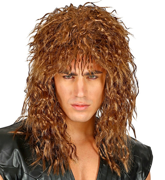 "80er JAHRE ROCK STAR PERÜCKE" in Box Braun