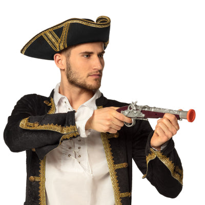 Boland Spielzeugwaffe – Dekowaffe Piraten-Pistole 35 cm Braun im Flintlock-Stil