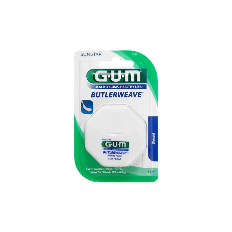 GUM GUM Bluterweave Zahnseide gewachst 55 m Dentalfaden Kosmetik