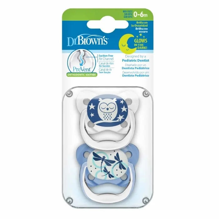 DR. BROWN'S DR. BROWN'S Prevent Nächtlicher Schnuller Blau für 0-6 Monate Kosmetik