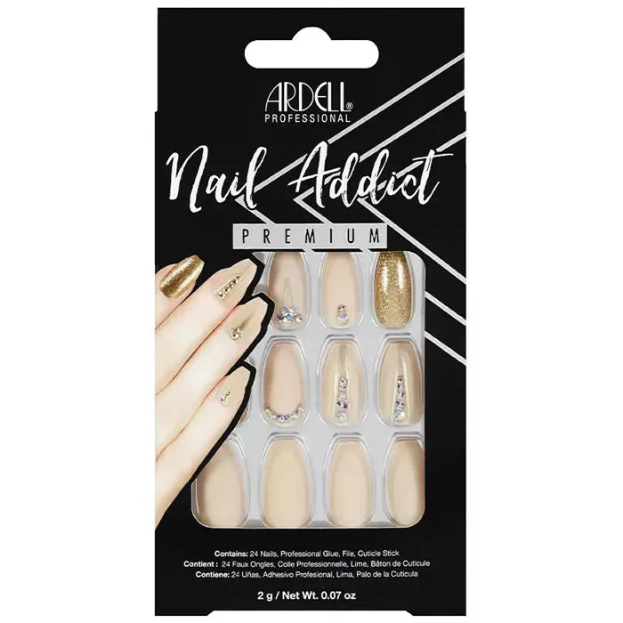 ARDELL ARDELL Nail Addict Nude Jeweled Künstliche Fingernägel Nude mit Schmuckstein-Design Nagelpflege
