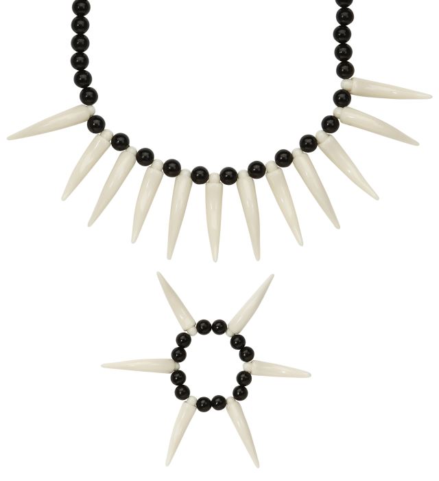 Steinzeitmenschen-Set mit Kette und Armband als Fasnacht Accessoire