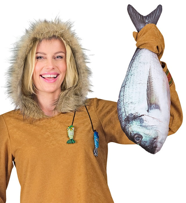 Realistischer Fisch-Dekoartikel 55 cm für Fasnacht und Mottopartys