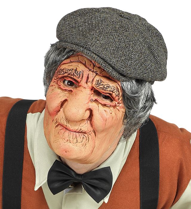 Halbmaske Alter Mann aus der Nähe, detailreich und passend für Fasnacht
