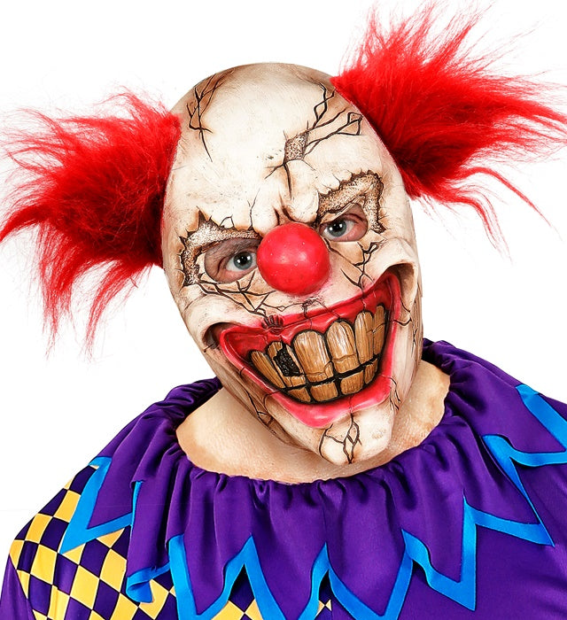 Killer Clownmaske mit Haar für Fasnacht und Halloween