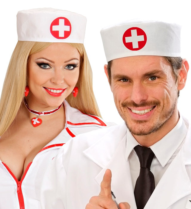 Klassische Krankenschwester Haube als Kostümzubehör für Fasnacht und Karneval