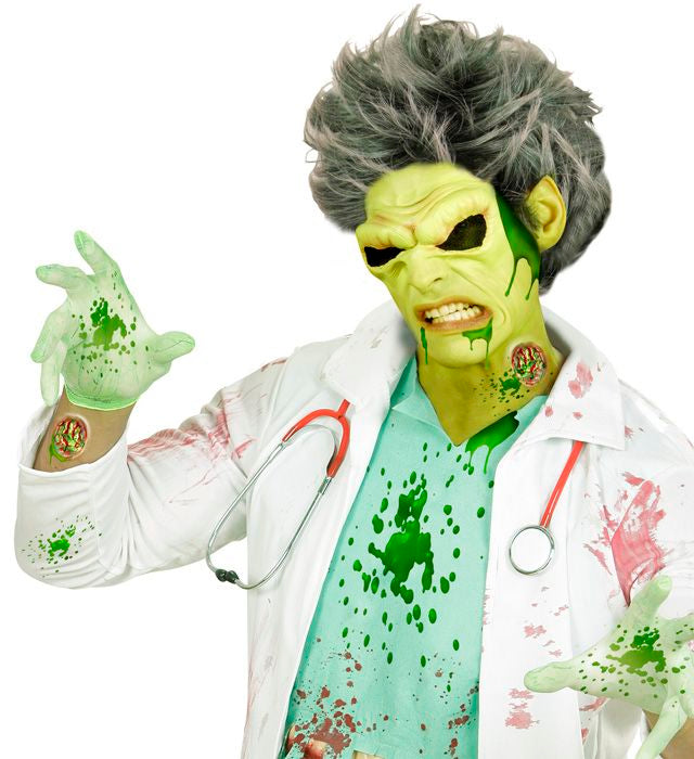 3 realistische toxische Wunden mit Kleber auf Haut für Halloween