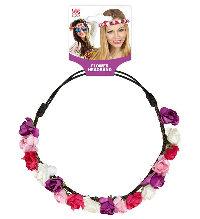 Stirnband mit bunten Blumen als farbenfrohes Fasnachts-Accessoire