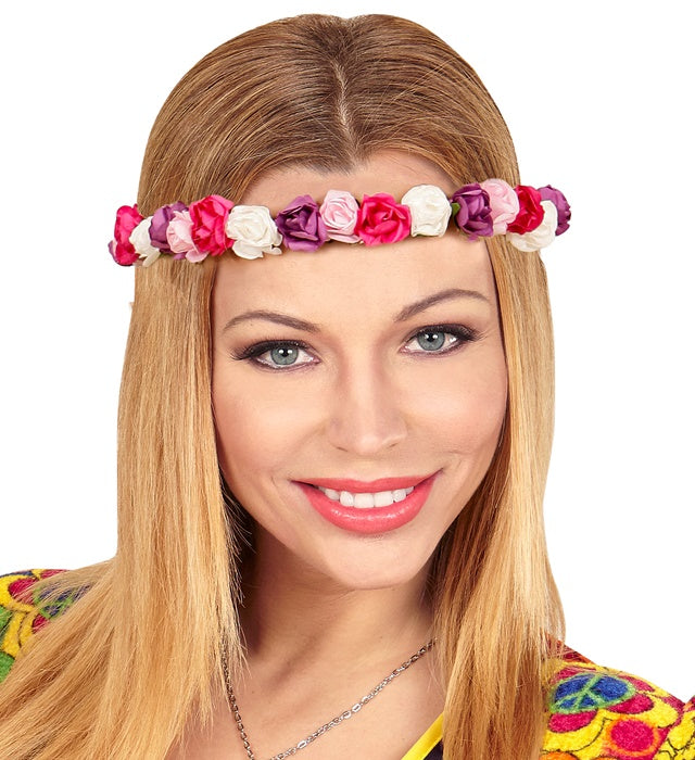 Stirnband mit bunten Blumen als farbenfrohes Fasnachts-Accessoire