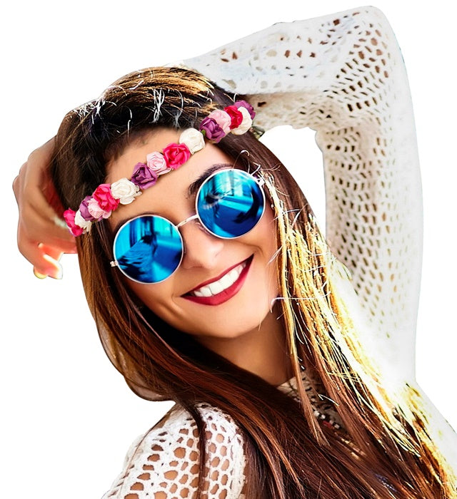Stirnband mit bunten Blumen als farbenfrohes Fasnachts-Accessoire