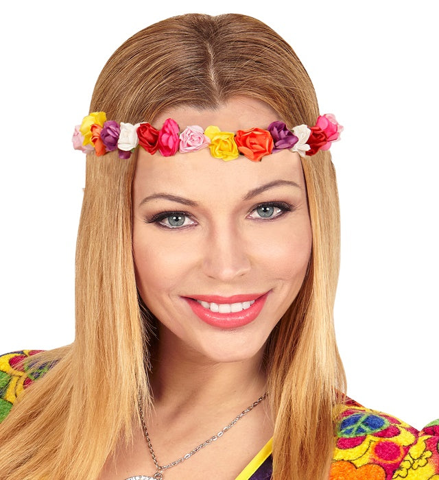 Stirnband mit bunten Blumen in verschiedenen Farben für Fasnacht und Karneval