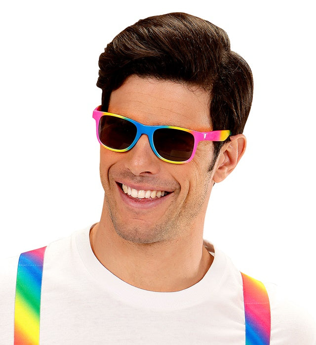 Bunte Regenbogenbrille für Fasnacht und Karneval