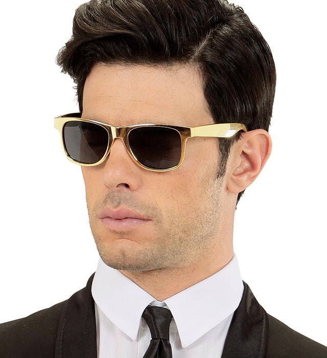 Goldmetallic Brille als Fasnacht Kostümzubehör