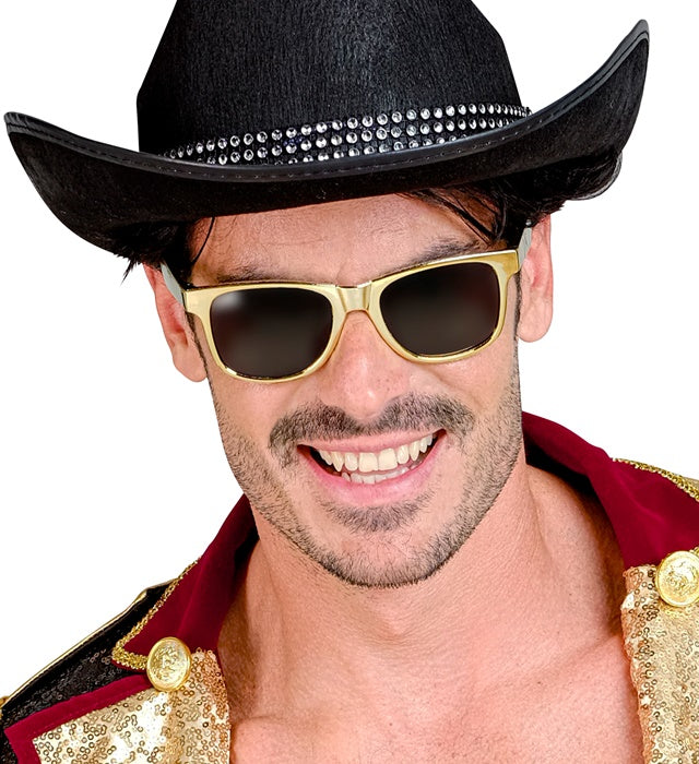 Goldmetallic Brille als Fasnacht Kostümzubehör