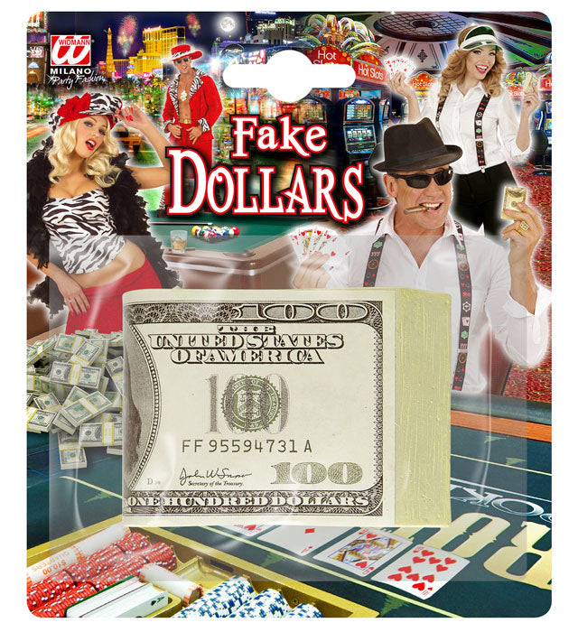 Falsche Dollar Spielgeldscheine als Kostümzubehör für Fasnacht und Karneval