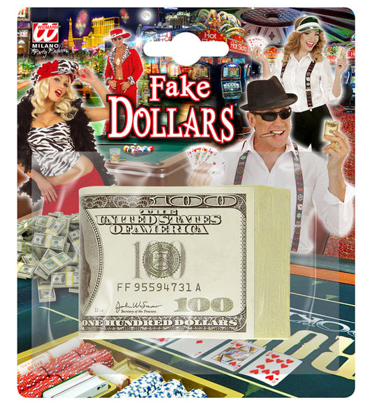 Falsche Dollar Spielgeldscheine als Kostümzubehör für Fasnacht und Karneval