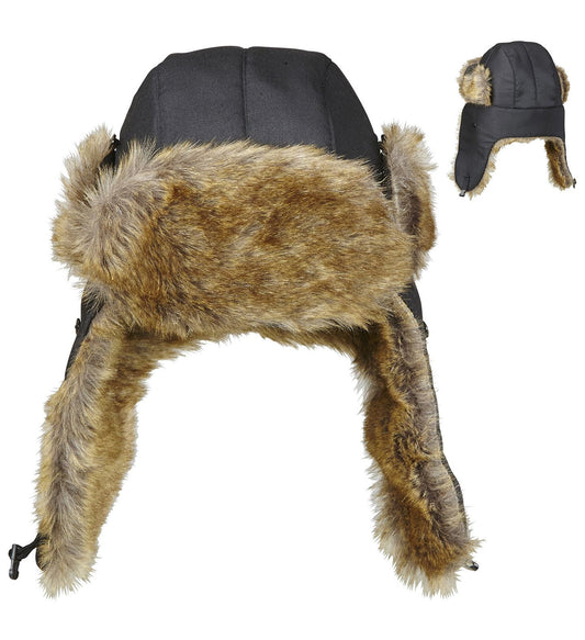 Flieger Mütze Baron – Pilotenmütze Mit Fell Und Ohrklappen