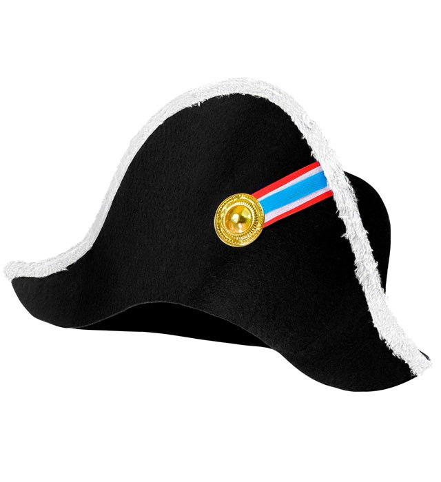 Napoleon Hut in klassischem Schwarz mit goldener Verzierung für Fasnacht und Mottoparty