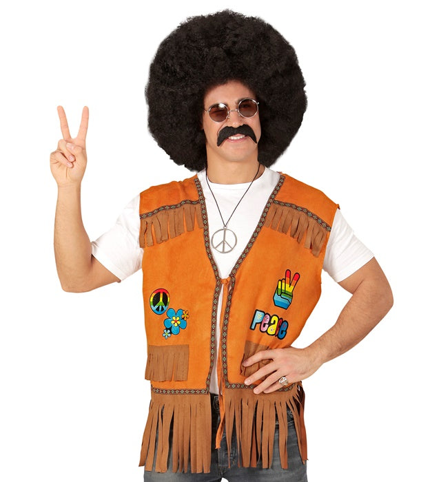 Bunte Hippie-Weste im Retro-Stil für Fasnacht und Karneval