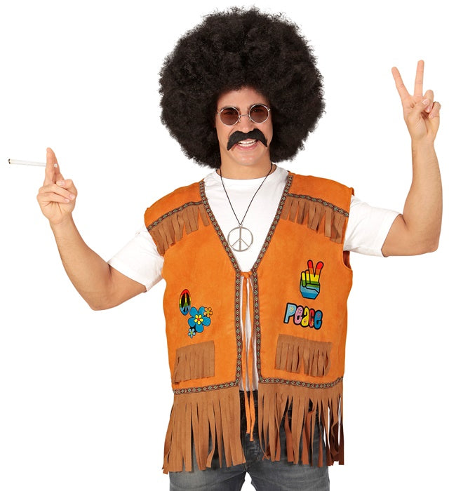 Bunte Hippie-Weste im Retro-Stil für Fasnacht und Karneval