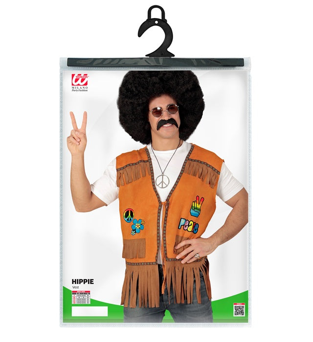Bunte Hippie-Weste im Retro-Stil für Fasnacht und Karneval
