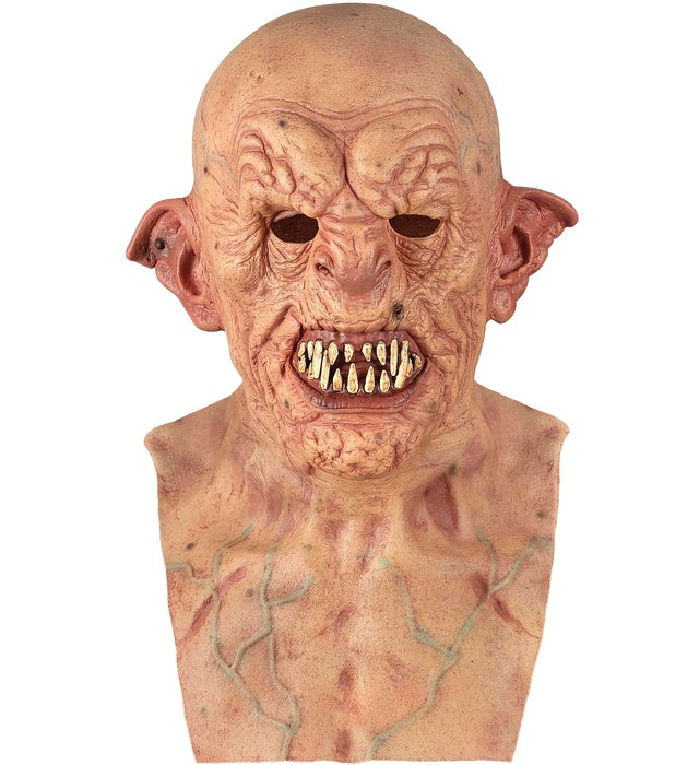 Zombie Vollkopfmaske mit Nacken- und Brustschutz in realistischer Silikonoptik