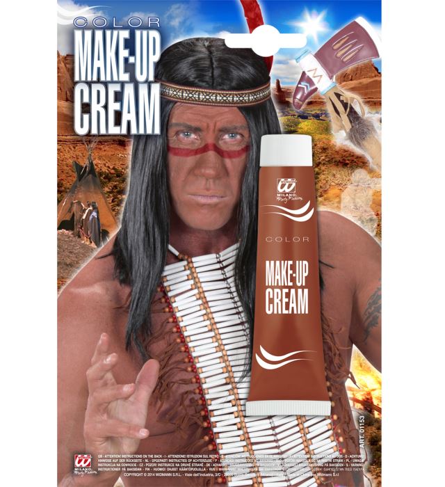 Tube mit indianer rotbrauner Gesichtsfarbe zum Schminken für Fasnacht und Karneval