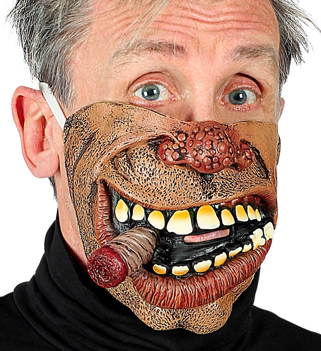 Schwarze Biker Halbmaske für das untere Gesicht auf neutralem Hintergrund