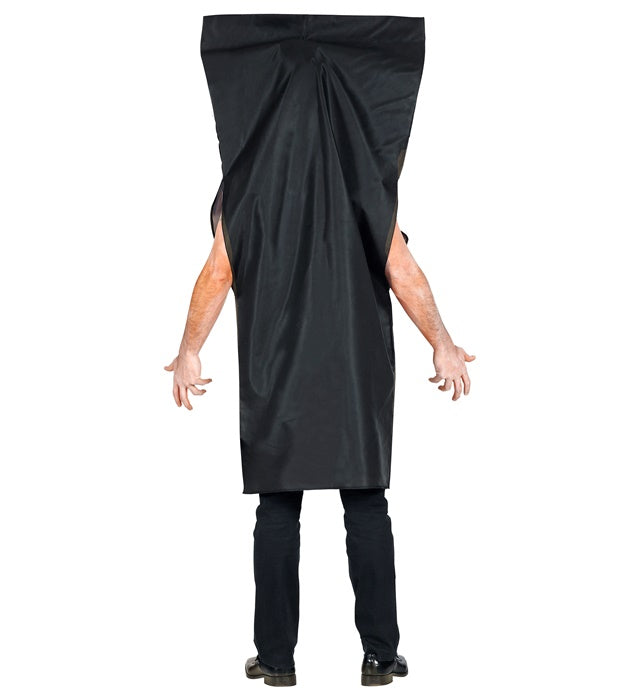 Realistischer schwarzer Leichensack als Kostümzubehör für Fasnacht und Halloween