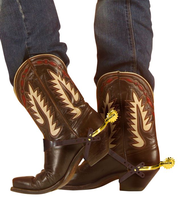 Goldene Sporen als Western-Accessoire für Fasnacht